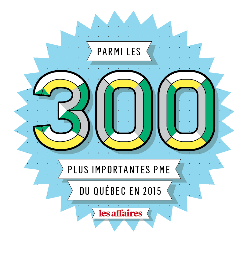 Graphique coloré indiquant les 300 plus importantes PME du Québec en 2015 selon Les Affaires.